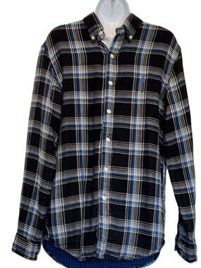 Woodscore Americana 90's Grunge Ralph Lauren Plaid Flannel Shirt Men's size Med